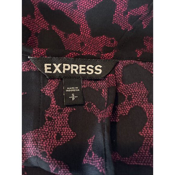Express Womens Size S Sleeveless Tank Top Purple Black Animal Print Blouse - Picture 5 of 6